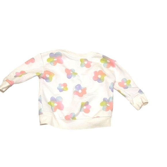 Jumping Beans top pullover white with watercolor flowers pattern Girl 12 Months - Picture 3 of 7